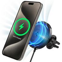 Automobilinis laikiklis Spigen OneTap Pro 3 Cryomax MagSafe Car Wireless Charger (Air Vent), black