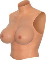 Tikroviškos silikoninės krūtys Hidden Desire Breasts Shirt ECup, smėlio spalvos