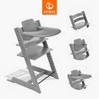 STOKKE maitinimo kėdutė su buomeliu ir padėkliuku TRIPP TRAPP, storm grey, 685600
