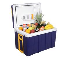 Šaldymo dėžė ant ratukų 60W/230/12V 50 l mėlyna/geltona