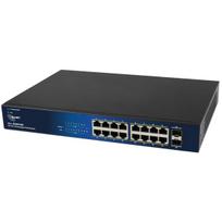 ALLNET Switch unmanaged Layer2 18 Port â€¢ PoE Budget 240W â€¢ 16x PoE at â€¢ 2x SFP â€¢ 48,30cm (19) â€¢ Lüfterlos â€¢ ALL-SG8018P (ALL-SG8018P)