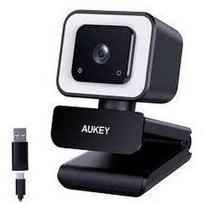 Aukey PC-LM6 Stream Series with Ring Light Full HD Webcam with 1/3-CMOS Sensor  black