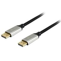 „Equip“ DisplayPort kabelis 2m, Aliuminis/Juodas, UHD 8K Suderinamumas