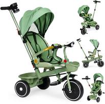 Triratukas 2in1 vežimėlis su pasukama sėdyne ir sulankstomu stogeliu žalias - ECOTOYS