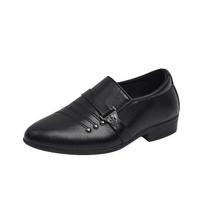 Juodi Odiniai Batai Berniukams Vaikų Batai Pasiruošimo Batai Vaikų Mokasinai Smailus Pirštas Suknelė Berniukui Vaikų Batai Berniukams Zapatos Niña 21-insole15.5cm juoda