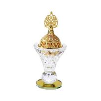 Arabic Incense Burner Glass Desktop Incense Holder with Lid Hollow A