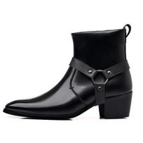 Vyriški Chelsea Ankle Boots Laisvalaikio Odiniai Batai Vakarų Kaubojiški Batai Juodi Rudi Užtrauktuku Vestuviniai Biuro Proginiai Batai Vyriški Motociklininko Batai 38 juoda