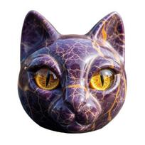 Realistic Cat Head Sculpture Hand-Carved Cat Head Statue Figurine Home raudona