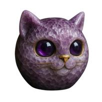 Rankų darbo katės akmens imitacijos kristalas katės galvos skulptūra derva gydantis akmuo mini 1pc violetinė