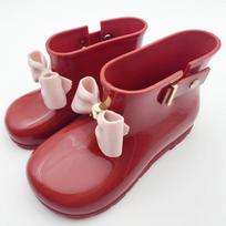 Botas De Lluvia Kid Rain Boot Four Seasonal Trend Jelly Rubber Shoe  Soft Soled Girl Water Boot BoyAnkle Boot KidShoe Girl Boot 23-24-insole4.5cm raudona