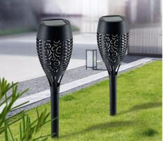 Lauko šviestuvas "Fakelas", įsmeigiamas į žemę su saulės baterijom, (2vnt.)