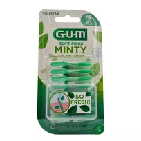 GUM Soft-Picks Minty tarpdančių šepetėliai, M dydis, 40 vnt.
