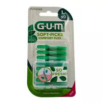 GUM Soft-Picks Minty tarpdančių šepetėliai, L dydis, 40 vnt.