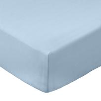 Mėlynos spalvos iš medvilninio perkelio paklodė su guma 90x190 cm Cotton Percale – Bianca