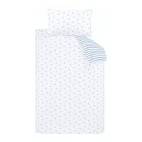 Baltos spalvos/mėlynos spalvos iš medvilnės viengulė vaikiška patalynė 135x200 cm Mini Star & Stripes – Bianca