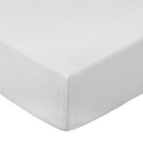 Baltos spalvos iš medvilninio perkelio paklodė su guma 90x190 cm Cotton Percale – Bianca