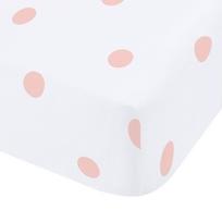 Baltos spalvos/rožinės spalvos iš flanelės paklodė su guma 150x200 cm Polka Dot – Catherine Lansfield