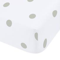 Baltos spalvos/žalios spalvos iš flanelės paklodė su guma 90x190 cm Polka Dot – Catherine Lansfield