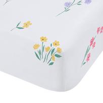 Baltos spalvos vaikų patalynė vaikiškai lovai su guma 70x140 cm Bunny Tails Ditsy Flowers – Catherine Lansfield