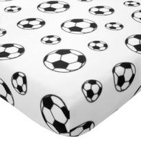 Baltos spalvos fleece tipo vaikų patalynė vaikiškai lovai su guma 70x140 cm Football – Catherine Lansfield