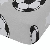Pilkos spalvos iš flanelės dvigulė vaikų patalynė su guma 135x190 cm Football Stars – Catherine Lansfield