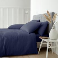 Tamsiai mėlynos spalvos iš flanelės dvigulė/itin ilga patalynė 230x220 cm Brushed – Catherine Lansfield