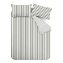 Žalios spalvos iš flanelės dvigulė/itin ilga patalynė 230x220 cm Stripe – Catherine Lansfield