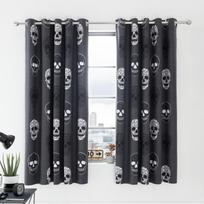 Tamsiai pilkos spalvos vaikiškos užuolaidos 2 vnt. 168x183 cm Skulls – Catherine Lansfield