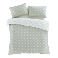 Baltos spalvos/žalios spalvos iš flanelės dvigulė/itin ilga patalynė 230x220 cm Polka Dot – Catherine Lansfield