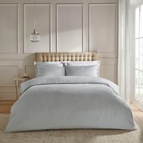 Pilkos spalvos iš damasko dvigulė/itin ilga patalynė 230x220 cm Satin Stripe – Catherine Lansfield