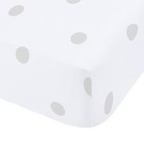 Baltos spalvos/pilkos spalvos iš flanelės paklodė su guma 150x200 cm Polka Dot – Catherine Lansfield