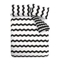 Juodos ir baltos spalvos viengulė patalynė 135x200 cm Waves – Sassy B