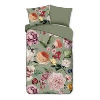 Žalios spalvos iš satino medvilnės viengulė/itin ilga patalynė 140x220 cm Fiori – Descanso