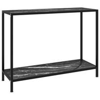 vidaXL Konsolinis staliukas, juodas, 100x35x75cm, grūdintas stiklas, Juodas
