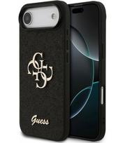 Juodas dėklas Apple iPhone Air telefonui "Guess PU Fixed Glitter 4G Metal Logo Case"