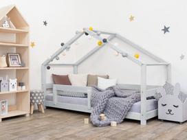 BENLEMI vaikiška lova-namelis LUCKY, 80x160 cm., Light grey, 7893/80X160-SVS