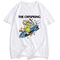 Moteriški marškinėliai su bomba The Offspring roko grupės marškinėliai trumpomis rankovėmis medvilniniai laisvi marškinėliai vasaros kasdienė mada vyriški marškinėliai gatvės drabužiai XS（old） balta