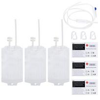 3 vnt. PVC vampyro kraujo maišeliai 400 ml daugkartinio naudojimo sulčių, energinių gėrimų maišeliai Helovino vakarėliui, kosplėjaus dekoravimo reikmenys, baisūs rekvizitai Set