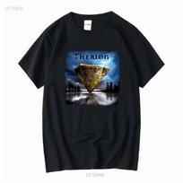 THERION LEMURIA NEW Band Merch Black T shirt vintage Washed homme Top For Everyday Wear Slightly Soft streetwear Unisex fashion M juoda