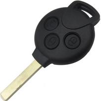 Raktų dėklas Smart Fortwo 451 Coupe Cabriolet 2007-2014 - 3 mygtukai - Nuotolinio valdymo pultelis su ašmenimis Phonillico® black