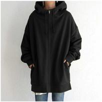 Women's Oversized Hoodie Autumn Winter Casual Zip Solid Long Hooded Coats 2025 Fashion Street Hoodies Coat Female XXXXXL juoda