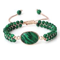 Klasikiniai malachito natūralaus akmens apyrankės ir bangle 4 mm apvalūs karoliukai kiaušinio formos pakabukas joga meditacija reguliuojami papuošalai moterims vyrams CHINA malachito žalia