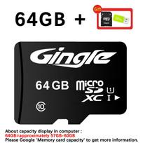 Atminties kortelė 64GB Micro SD kortelė SD TF kortelė Flash kortelė Class10 Atminties kortelė 64GB microSD TF C10 64G SDXC + kortelių skaitytuvas SD adapteris Atminties kortelė telefonui 64GB【1 pack】