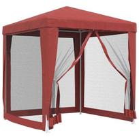 Proginė palapinė su 4 tinklinėmis sienomis, HDPE, 2x2m, raudona, Raudona