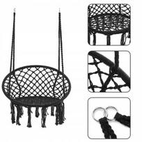Sūpynės su pagalvėlėmis "Stork's nest" sodo komplektas + boho laikiklis 120cm