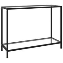 Konsolinis staliukas, 100x35x75cm, grūdintas stiklas,, Permatomas