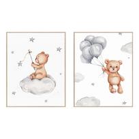 Vaikiški paveikslai 2 vnt. 30x40 cm Teddy Bears – knor
