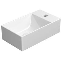 Praustuvas GSI Kube X apsauga ExtraGlaze su skyle maišytuvui baltas 23x40x12 cm