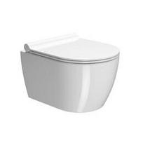Pakabinamasklozetas GSI PURA Compact  46x35 Swirlflush® su lėtaeigiu plonu dangčiu