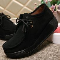 Moteriški natūralios odos plokštumų platformos mokasinai Moteriški creepers raišteliais vairavimo mokasinai Moteriški laisvalaikio batai Sapato Feminino 35 juoda